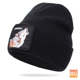 Animal Pattern Beanie with Skull