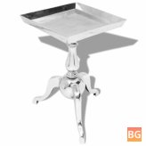 Aluminum Side Table with Silver Frame
