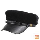 Women's Patchwork Velvet French Elegant Style Beret Cap Flag Hat