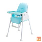 Foldable Child Highchair with Adjustable Seat and Wheels