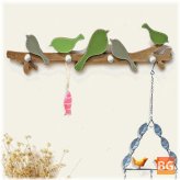 1PC European Retro Style Hanger Organizer DIY - Simple Green Bird Wooden Tool Hook