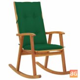 Rocking Chair with Cushions - Solid Acacia Wood