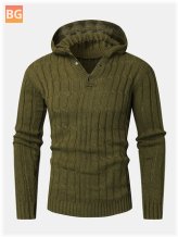 Long Sleeve Warm Knitting Hooded Sweaters for Men