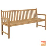 Teak Garden Bench with Solid Wood Frame