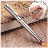 Baoer 3035 Ballpoint Pen - Stainless Steel Metal Silver Twist