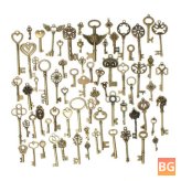 King Do Way 69PCS Bronze Key Pendant Necklace with DIY Instructions