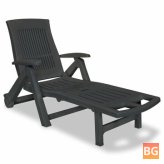 Sun Lounger with Footrest Wood