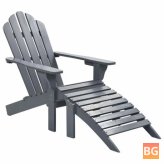Chair with Ottoman - Wood Gray