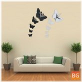 Butterfly Wall Clock with Sticker -specular surface