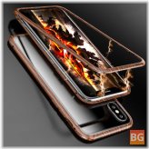 Wood Pattern Tempered Glass Protective Case for iPhone X