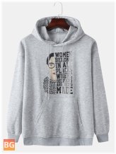 Hoodie for Men - Funny Figure Letter Graphic Print