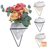 Wall-Mounted Flower Pot with Marble Pattern
