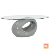 Coffee Table with Glossy Gray Top