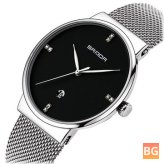 SANDA P210 Fashion Casual Date Display Watch with Stainless Steel Strap and Quartz Movement