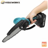 Makita Chainsaw - 6 Inch 88VF - Electric Chain Saw - Rechargable Chainsaws - One-handed - Lithium Battery - Wood Cutter - With 0/1/2 Battery - Also For Makita Battery - EU Plug