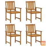 4-Pior's Chairs with Solid Wood