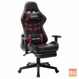 Gaming Chair with Footrest - Artificial Leather Black and Wine Red