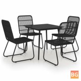 Outdoor Dining Set - Poly Rattan and Glass
