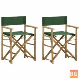 Green Bamboo and Fabric Folding Chair