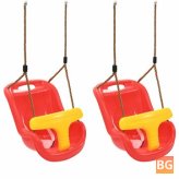Vidaxl 91800 Baby Swings 2 pcs with Safety Belt - PP Red Children Kindergarten Interactive Toy Outside Indoor