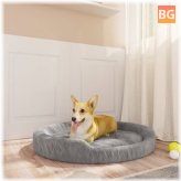 Dog Bed - 90x70x23 cm - Plush Gray