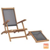 Deck Chair with Footrest Wood