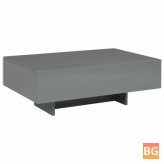 High Gloss Gray Coffee Table with 33.5