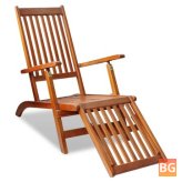 Outdoor Deck Chair with Footrest Not Solid Acacia Wood