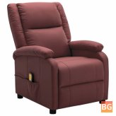 Recliner in Wine Red with Faux Leather