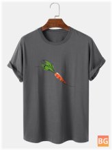 T-Shirt with Cartoon Carrot Design