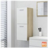 Bathroom Cabinet - White and Oak - 11.8