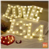 LED English Letter and Symbol Pattern Night Light - Home Room Proposal Decor