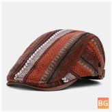 Knit Striped Pattern Patchwork Hat - Casual Outfit