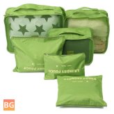 Waterproof Clothes and Cosmetics Storage Bag - 6 Pack