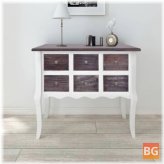 Wooden Cabinet with 6 Drawers in Brown and White