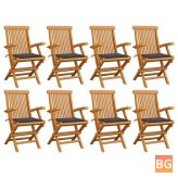 8-Piece Solid Teak Wood Garden Chairs
