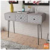 Gray wall table with 3 drawers