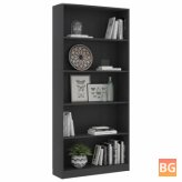 Gray 31.5"x9.4"x68.9" Chipboard Book Cabinet