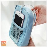Portable Cell Phone Storage Bag with Power Bank, Earphone Charger and Cable