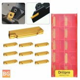 Drillpro - 10Pcs MGMN200-G Carbide Insert Blades For MGEHR/MGIVR Grooving Cut-off Tool Carbide Insert Lathe Cutter Tool