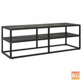 TV Cabinet - Black with Marble Glass 47.2