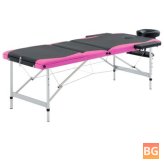 Table Folding Table with 3 Zones - Black and Pink