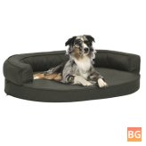 Dog Bed - Ergonomic Linen Look - 90x42 cm Dark Gray