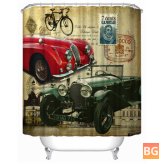 Completely Polyester Colormix Car Shower Curtain with 12 Rings