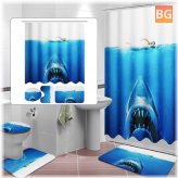 Shower Curtain and Toilet Cover Set for Deep Sea Shark 3D Printing
