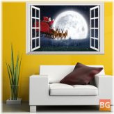 Christmas PVC Wall Stickers with Santa and Deer Design