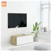 TV Cabinet - White and Oak 31.5