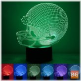 3D Touch LED Desk Table Light - Colorful Rugby Hat