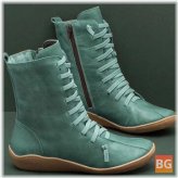 Boots for Women - Pure Color Leather
