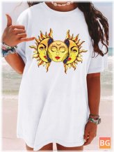 Sun Print Casual T-Shirt
